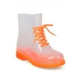thumbnail image 1 of New Women Red Ruby Gum-1 Clear Lace Up Lug Sole Combat Rain Boot, 1 of 6