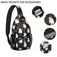 thumbnail image 2 of Sling Backpack,Halloween Cute Ghosts Pattern Sling Bag with Water Bottle Holder,Waterproof Sling Bag for Men/Women with Headphone Jack for Hiking,Travel, 2 of 6