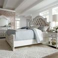 thumbnail image 2 of Beaumont Lane Farmhouse Wood King Tufted Upholstered Bed in White, 2 of 10
