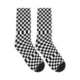 thumbnail image 4 of Mens Crew Socks Womens Checkerboard Black And White Workout Training Athletic Socks, 4 of 7