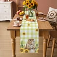thumbnail image 2 of Groundhog Day Table Runner - 48 Inch Long Yellow Plaid Sunflower Spring Floral Cotton and Linen Blended Dress Scarves Farmhouse Table Runner for Kitchen Dining, Coffee Table, 13" x 48", 2 of 8