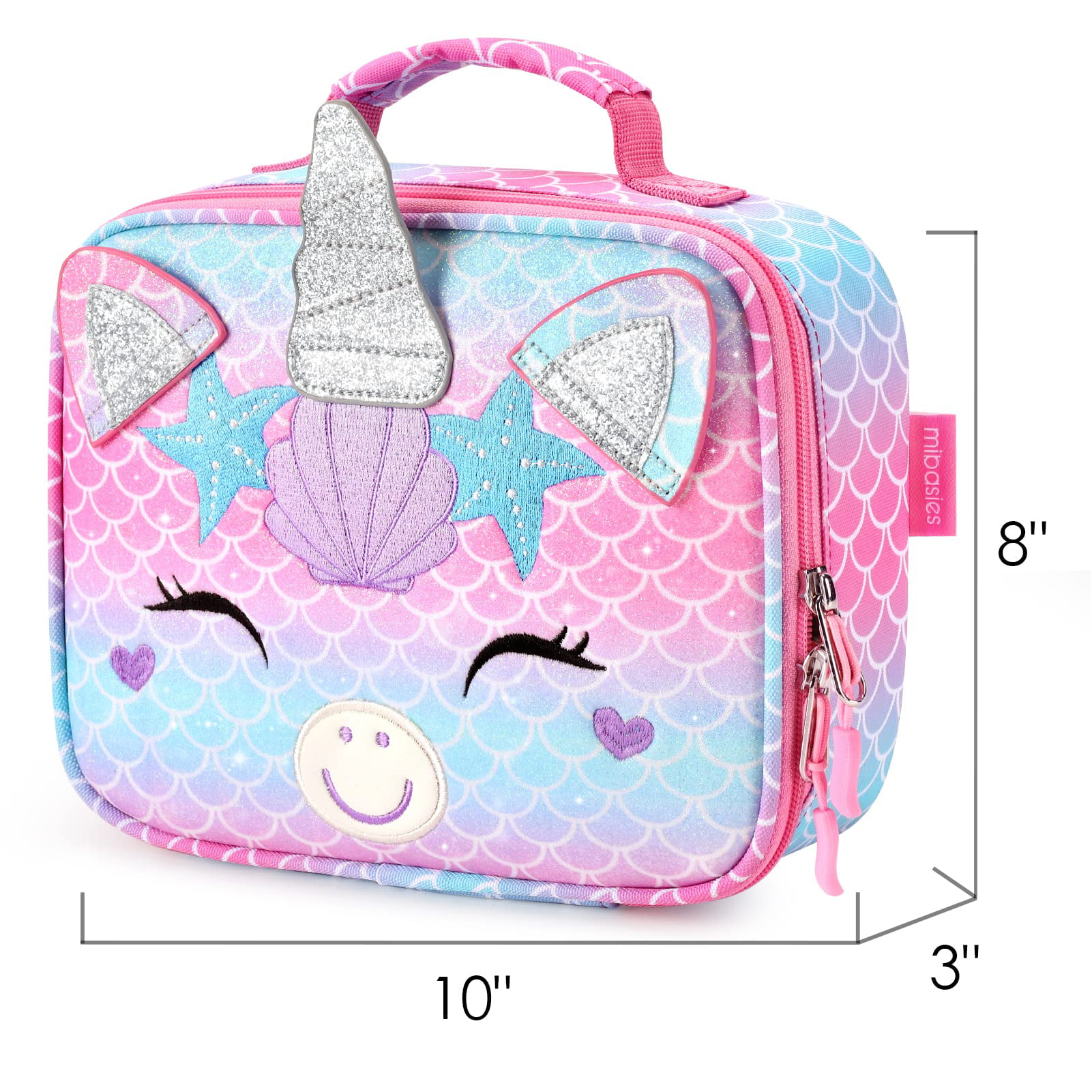 mibasies Kids Lunch Bag for Girls Toddler Insulated Unicorn Lunch Box for  School Travel