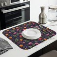 thumbnail image 3 of Pioneer Flower Floral Print Pattern Kitchen Dish Drying Mat 1 Pack, Ultra Absorbent Microfiber Drainer Mat, 16"x18", 3 of 6