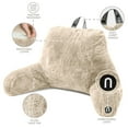 thumbnail image 2 of Nestl Reading Pillow, Backrest Pillows with Arms, Plush Faux Fur Back Pillow,&nbsp;Shredded Memory Foam Bed Rest Pillow, Linen, 2 of 9