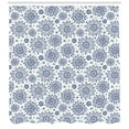 thumbnail image 3 of Ambesonne Floral Shower Curtain, Refined Sunflower Motifs, 69"Wx70"L, White Dark Sky Blue, 3 of 3
