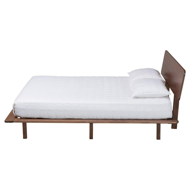 Baxton Studio Alyssa Japandi Platform Bed, King, Walnut Brown