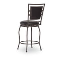 thumbnail image 5 of Linon Nora 24-30" Indoor Adjustable Metal Swivel Bar Stool, Set of 3, Brown/Brown Faux Leather, 5 of 19