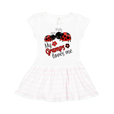

Inktastic My Gramps Loves Me with Cute Ladybugs Gift Toddler Girl Dress