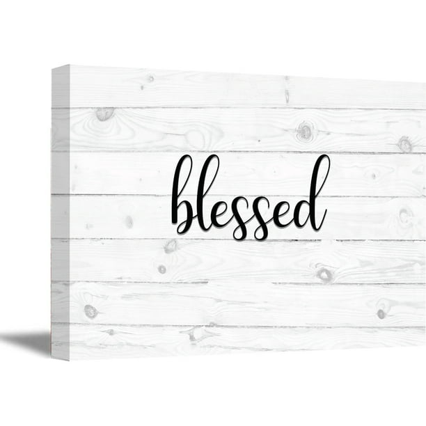 Awkward Styles Blessed Canvas Art Quotes Wall Decor Inspirational Wall Art Blessed Wooden Canvas Print Calligraphy Wall Art Inspirational Gifts For Home Modern Wall Art Office Decor Gifts Walmart Com Walmart Com