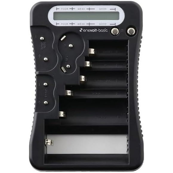 AIR-enevolt (basic) Universal Battery Checker CR-V3 CR-P2 2CR5 CR123A CR2 6P Button Coin Battery AA 3R System Battery Only Black