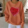thumbnail image 3 of Felirenzacia Plus Size Women’s Valentine Hoodie Love Heart Print Long Sleeve Casual Comfy Pullover Top Romantic Holiday Outfit Women’s Fashion, Orange,XL, 3 of 4