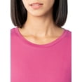 thumbnail image 6 of Fruit of the Loom Women's 360 Stretch Drop Shoulder Tee and Wide Leg Pajama Set, S-4X, 6 of 11