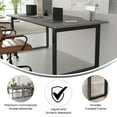 thumbnail image 4 of BizChair Commercial 72x36 Conference Table with 1" Thick Double Sided Laminate Table Top with PVC Edging and Heavy Duty U-Frame Steel Base, Gray Oak, 4 of 10