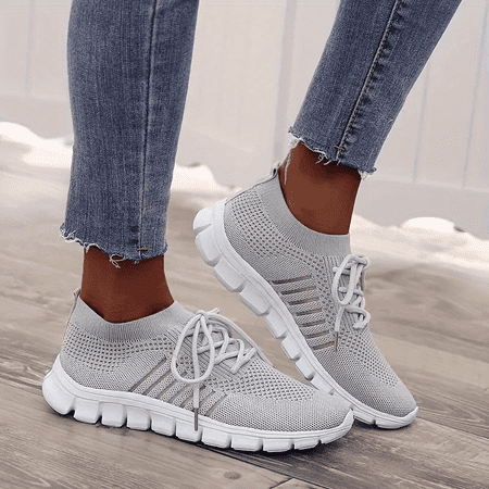 

Women s Breathable Knit Sneakers - Lightweight Lace Up Outdoor Shoes