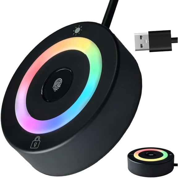 USB Smart Fingerprint Reader with 360° Touch Functionality, Fast Login <1 Second, Compatible with Desktops and Laptops, Supports Windows 10/11