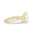 thumbnail image 3 of 3.00Ct Elongated Cushion Cut Moissanite Solitaire Engagement Ring, Accent Band, 18K Yellow Gold, 3 of 7
