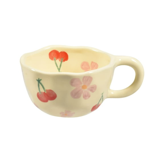 OHOB-COOL Ceramic Coffee Mug, Pink Cherry Flower Design, 8.5 oz, Dishwasher & Microwave Safe