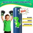 thumbnail image 2 of Saco de boxeo inflable QPAU Dinosaur de 120 cm con guantes de boxeo, 2 of 8
