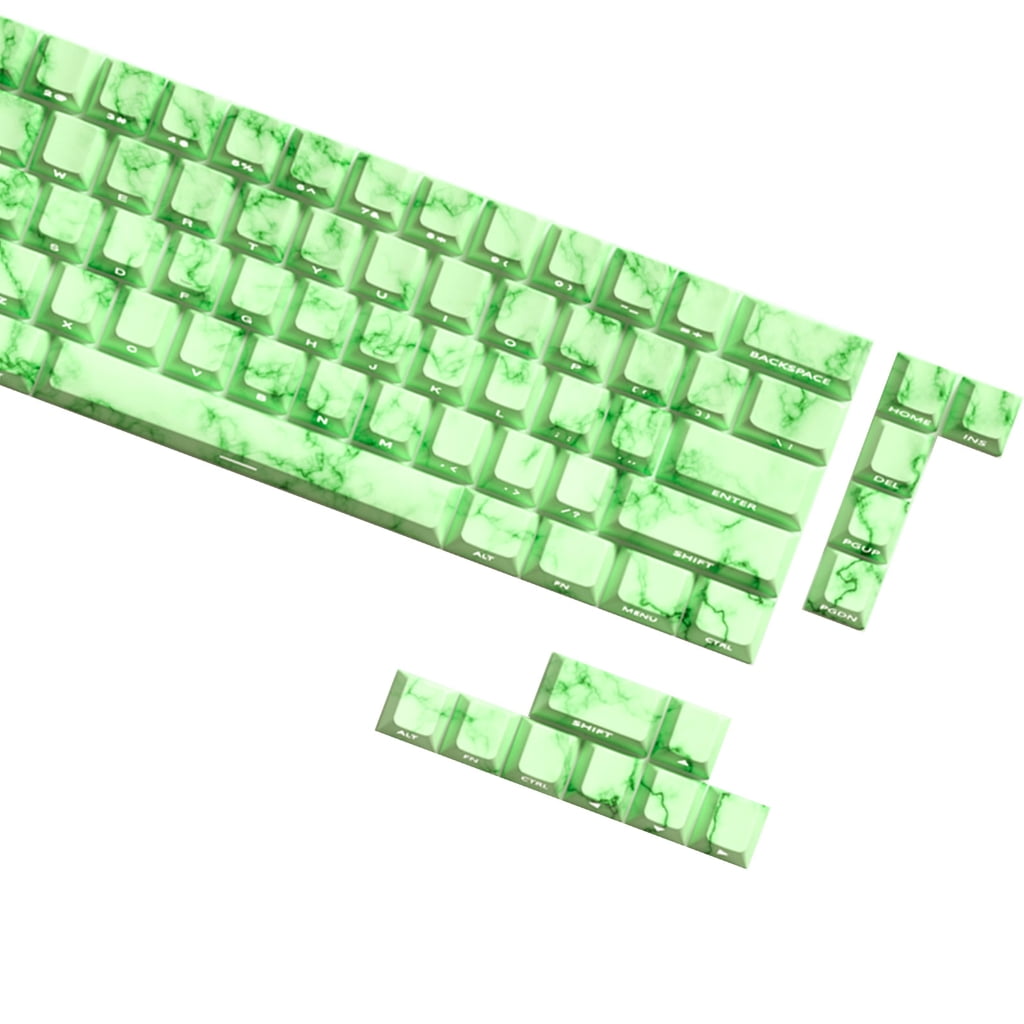 64/74Key Translucents Keycaps Emerald Theme Side Print Backlit Shine Through Keycaps for 60 80 61/64/68/75/87 Keyboards