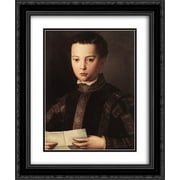 Agnolo Bronzino 2x Matted 20x24 Black Ornate Framed Art Print 'Portrait of Francesco I de' Medici '