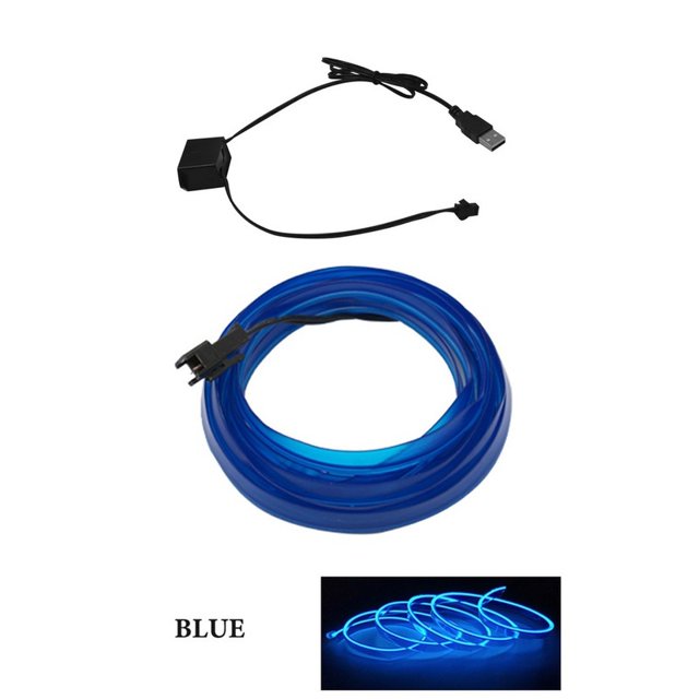 Alta Calidad 16.4FT 9.8FT 5 Metros 3 Iluminación Interior Del Coche Tira LED Automática EL Alambre Cuerda Auto Atmósfera Lámpara Decorativa Flexible Luz De Neón DIY huangjie unisex