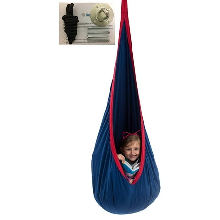 Child Pod Swing Indoor Sensory Hammock Including All Hardware Accessories With A Fluffy Removable Cushion Not Inflatable Cushion