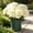 White, variant on Hydrangea Artificial Flower for Outdoor, 4 Bundles Fake Hydrangea Bush Plant UV Resistant for Outdoors Front Porch Indoor Home Garden Decor, Green