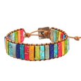 thumbnail image 4 of TOWED22 Bracelet de Perles Réglable en Cuir Chakra Wrap (Multicolore), 4 of 4