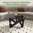 thumbnail image 7 of Modern Glass Top Coffee Table with Walnut Base - Mid Century Style Living Room Furniture, 7 of 7