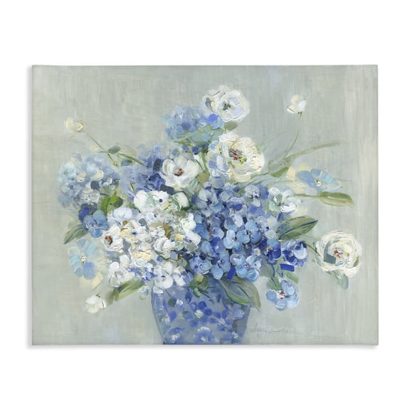 Stupell Industries Serene Blue And White Bouquet Canvas Wall Art, design by Sally Swatland
