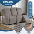 thumbnail image 2 of Stretch Recliner Sofa Covers 3 Pieces Couch Covers for 3 Seat Reclining Sofa, Soft Polyester Fabric Washable Furniture Protector Sofa Slipcovers with Pockets (3 Seat, Taupe), 2 of 14