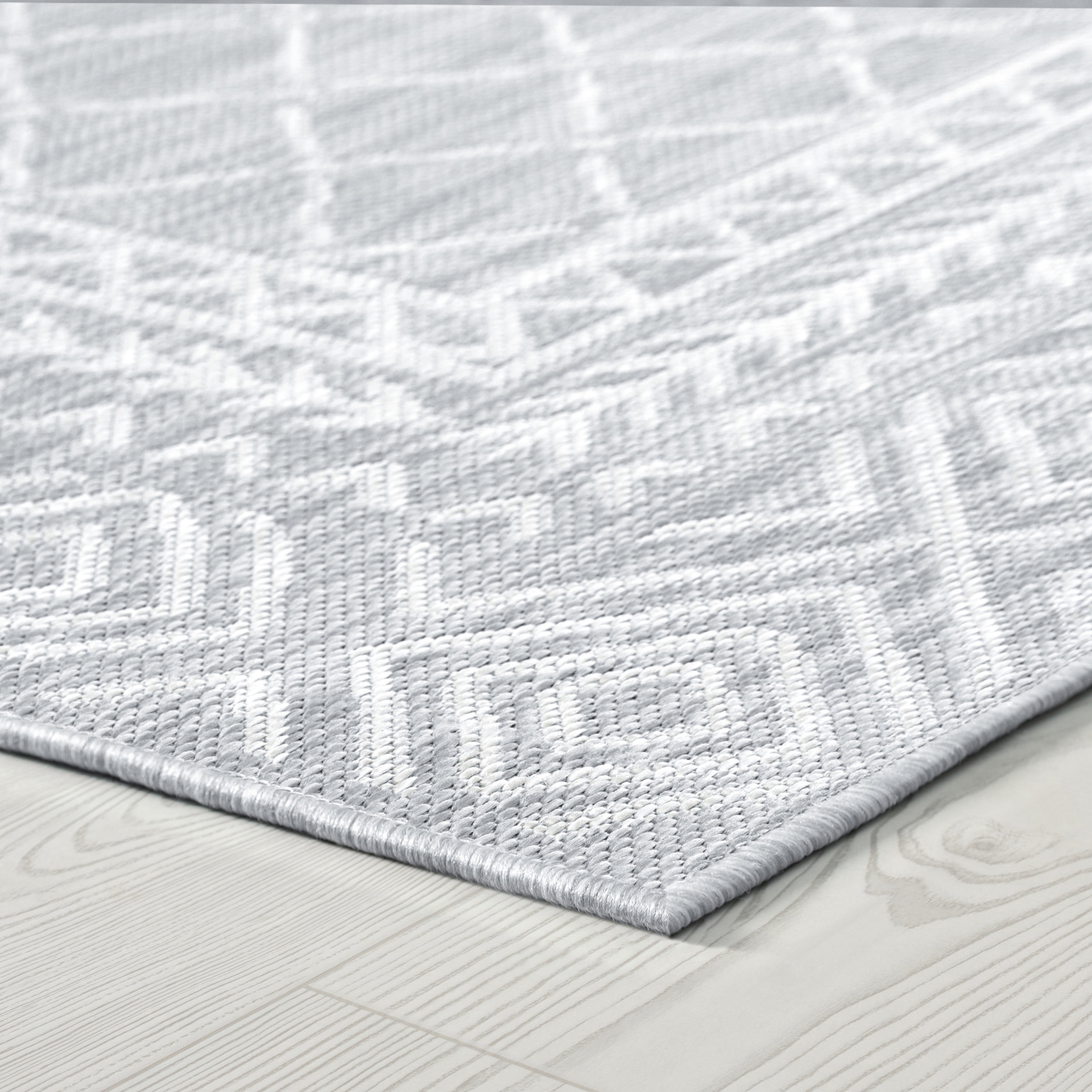 5x8 Water Resistant, Indoor Outdoor Rugs for Patios, Front Door Entry, Entryway, Deck, Porch, Balcony | Outside Area Rug for Patio | Gray, Diamond | Size: 5'3'' x 7'3''
