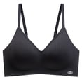 thumbnail image 3 of Alun Seamless Push up Bras for Women Wireless No Underwire Comfort Breathable Casual Ribbing Bra Side Support Light Padding Adding Volume Simple Stylish Bralette Black L, 3 of 3