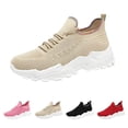 thumbnail image 2 of Fdrone Women's Fashion Chunky Sneakers Comfortable Sport Running Slip On Mid Heel Lightweight Athletic Sports Gym Work Mesh Lace Up ​Dad Shoes Casual Shoes, 2 of 5