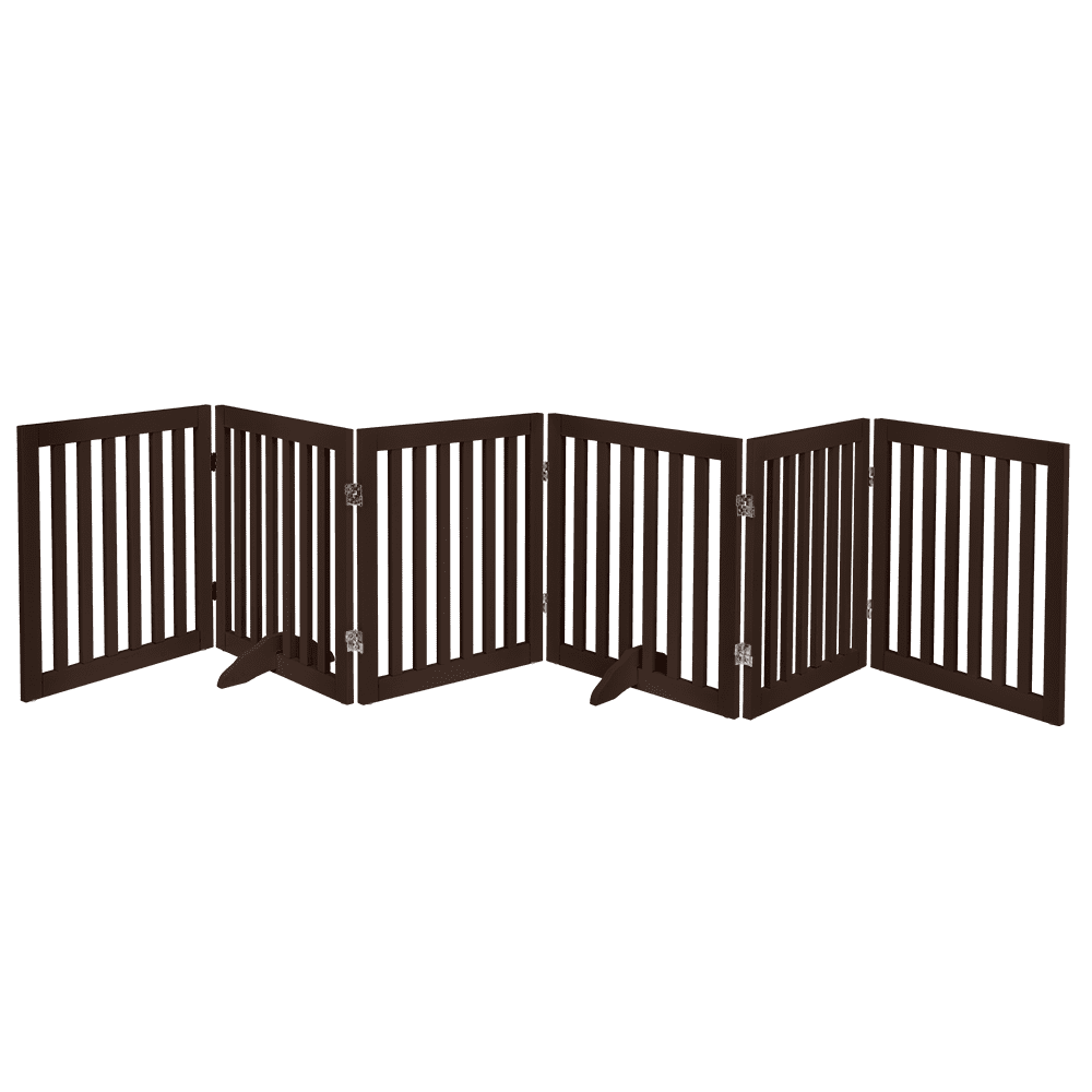 Unipaws Freestanding Pet Gate 24 inches High 6 Panels, White