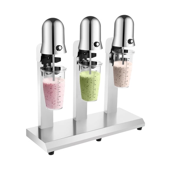 ToppiJoy 3 Heads Commercial Milkshake Maker, Stainless Steel Beverage Blender Ice Cream Maker with Blender Cup for Restaurant Cafe Bar