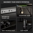 thumbnail image 6 of GTRACING Lumina Elite LED Gaming Desk with USB and Power Outlets, for Home and Office, Monitor Stand and Wireless Charging, Black, 6 of 13
