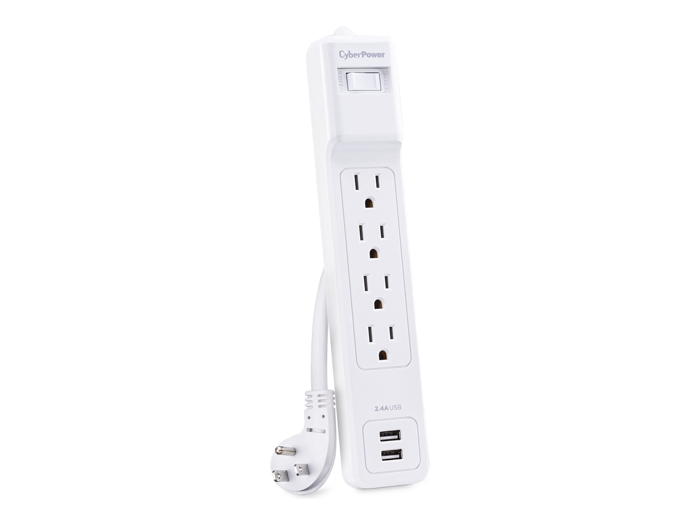 CyberPower P403URC1 Home Office Surge-Protector 4-Outlet Power Strip with 2 USB Ports, 3-Foot Cord
