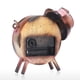 thumbnail image 4 of Reloj de cerdito hecho a mano vintage de metal con forma de cerdito, reloj de mesa silenci Tooarts Escultura de hierro, 4 of 7