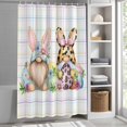 thumbnail image 6 of Easter Gnomes Shower Curtain Set, Waterproof Shower Curtains for Bathroom, Eggs Rabbit Spring Daisy Floral Colorful Stripes Washable Fabric Bath Curtain for Bathtub Decoration with Hooks 66x72 Inches, 6 of 9