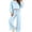 Light Blue, variant on 2 Piece Polka Dot Set for Women, Crewneck Puff Long Sleeve Tops Wide Leg Pants Fall Cute Casual Lounge Outfits S-3XL