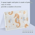 thumbnail image 3 of Yayeee Toggle Light Switch Wall Plate 3-Gang 6.37"x4.48" Decorative Outlet Cover, White Seahorse, 3 of 7