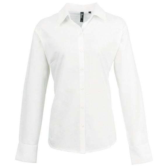 Premier Womens Signature Pearlised Oxford Long-Sleeved Shirt