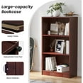 thumbnail image 7 of STARY Bookcase Freestanding 3 Shelf Wood Bookshelf Adjustable Shelves for Home Office,3 Layer, Mahogany, 7 of 7
