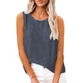 thumbnail image 6 of Women's Cotton Linen Sleeveless Tank Top Casual Summer Basic Layering Camisole Beach Vacation, 6 of 8