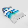 thumbnail image 2 of Ambesonne Scenery Bedding Set 4 Pcs, Exotic Coastline, Queen, Blue White Cream, 2 of 2