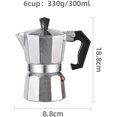 thumbnail image 2 of Pot Stovetop Espresso Maker Stainless Steel Coffee Maker For Classic Italian For Home Office Use, 300ML-6CUP, 2 of 2