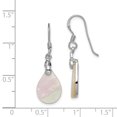 thumbnail image 2 of 925 Sterling Silver Mother Of Pearl Teardrop Drop Dangle Earrings Natural Stone Shell, 2 of 6