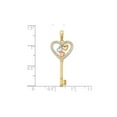 thumbnail image 3 of 14K Yellow and Pink Gold Key Heart Charm Pendant Necklace with Chain for Women, 3 of 5