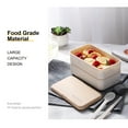 thumbnail image 2 of Amdohai Portable Lunch Box Student Food Grade PP-Material 2 Layers Microwave Heating Food Containers with Elastic Band, 2 of 8